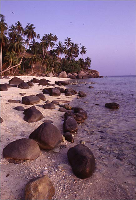 Pemanggil island's beach